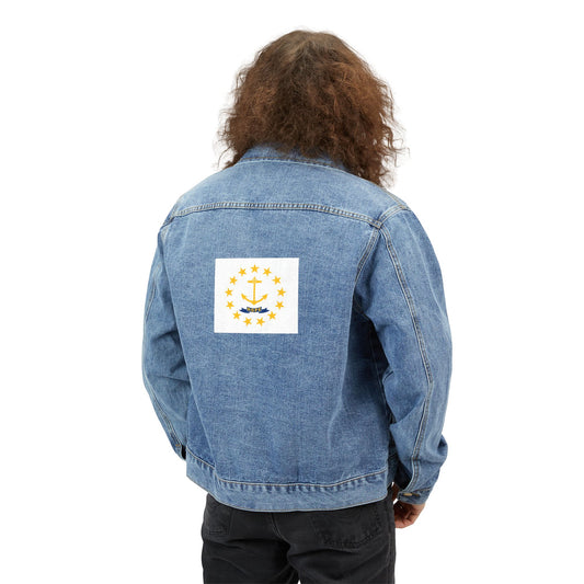 Rhode Isand Flag Adult Denim Jacket