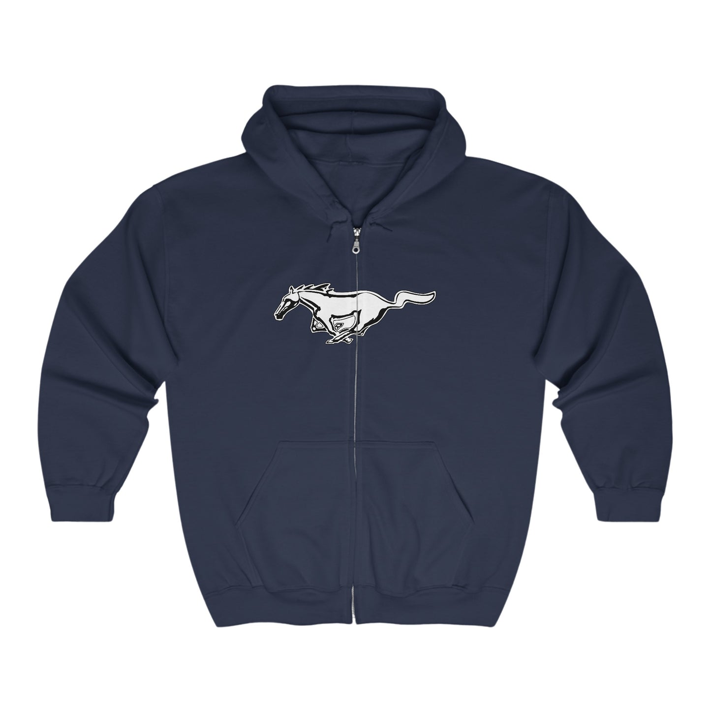 Mustang Horse Zip-Up Hoodie