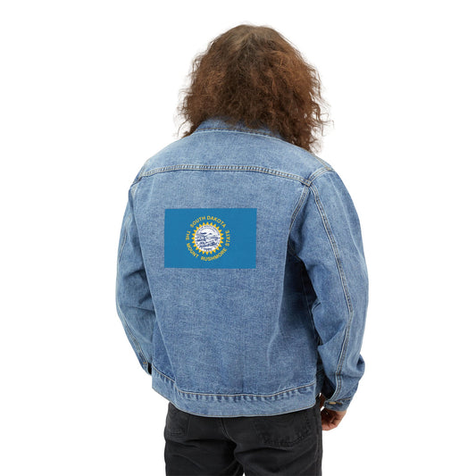 South Dakota Flag Adult Denim Jacket