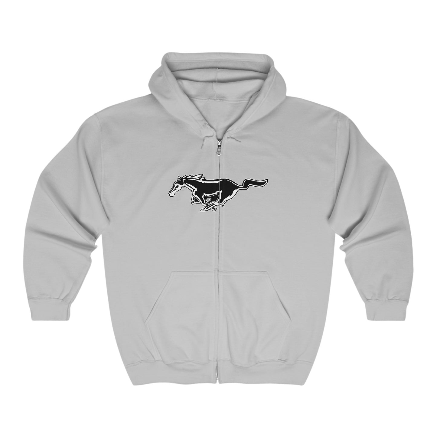 Mustang Horse Zip-Up Hoodie