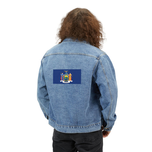 New York Flag Adult Denim Jacket