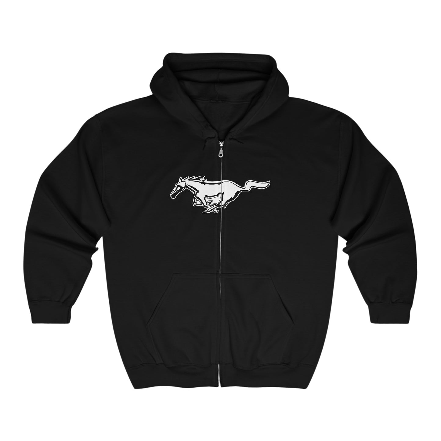 Mustang Horse Zip-Up Hoodie