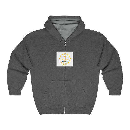 Rhode Island Flag Zip-Up Hoodie