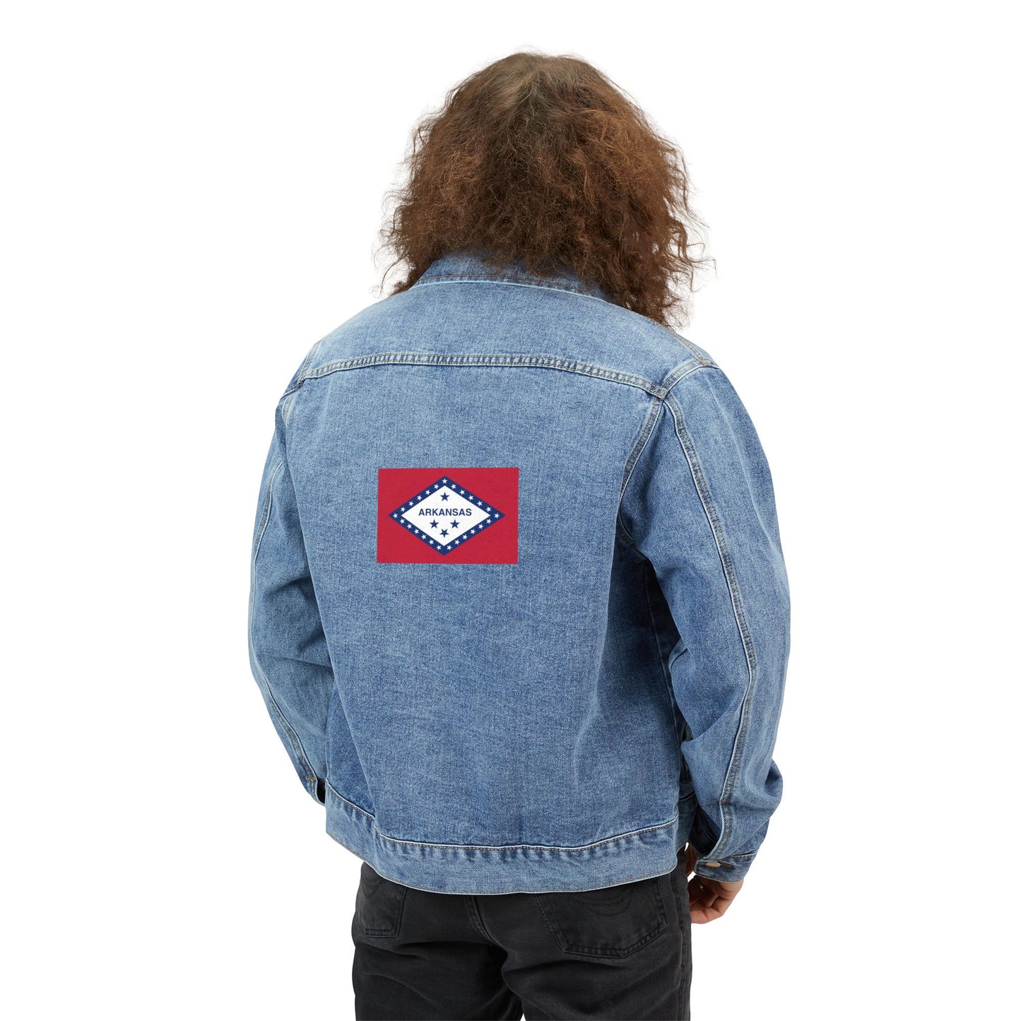 Arkansas Flag Adult Denim Jacket