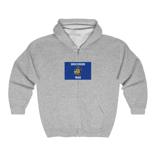 Wisconsin Flag Zip-Up Hoodie