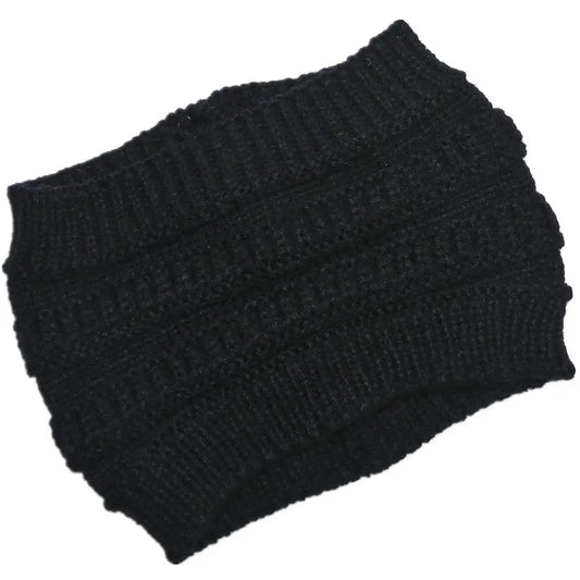 Solid Knitted Ponytail Beanie