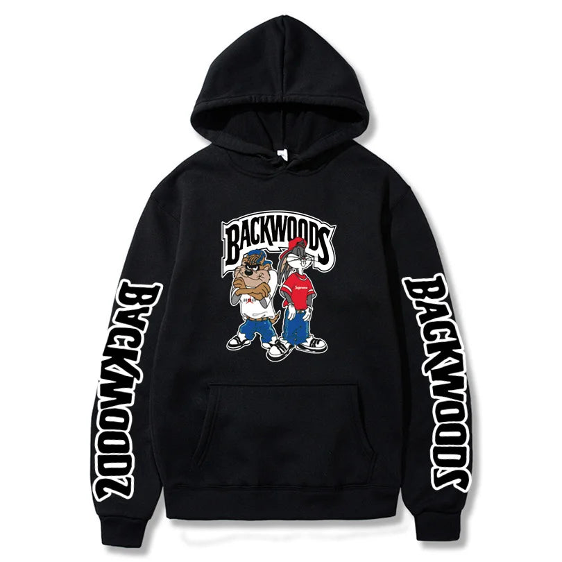 Backwoods Taz and Bugs Bunny Cartoon Hoodie