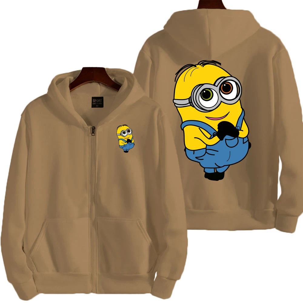 Minion Cartoon Zip-Up Hoodie