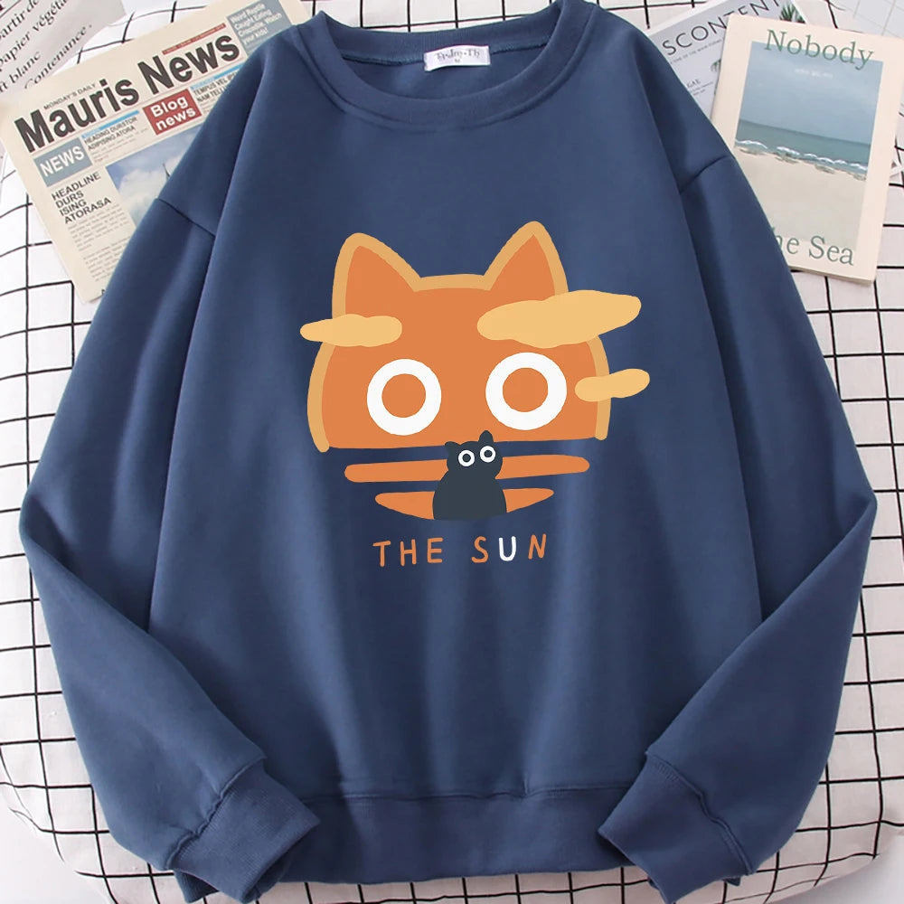 The Sun Orange Cat Sweatshirt