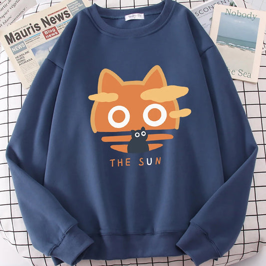 The Sun Orange Cat Sweatshirt