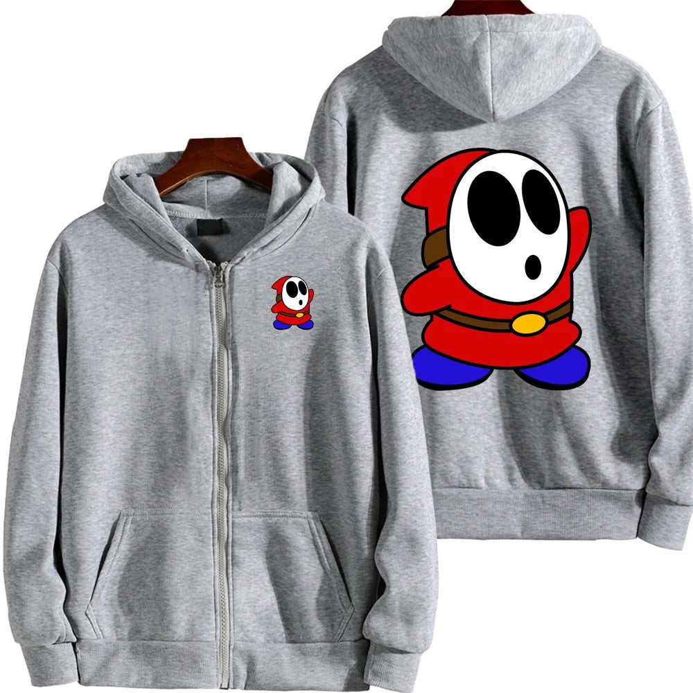 Super Mario Shy Guy Cartoon Zip-Up Hoodie