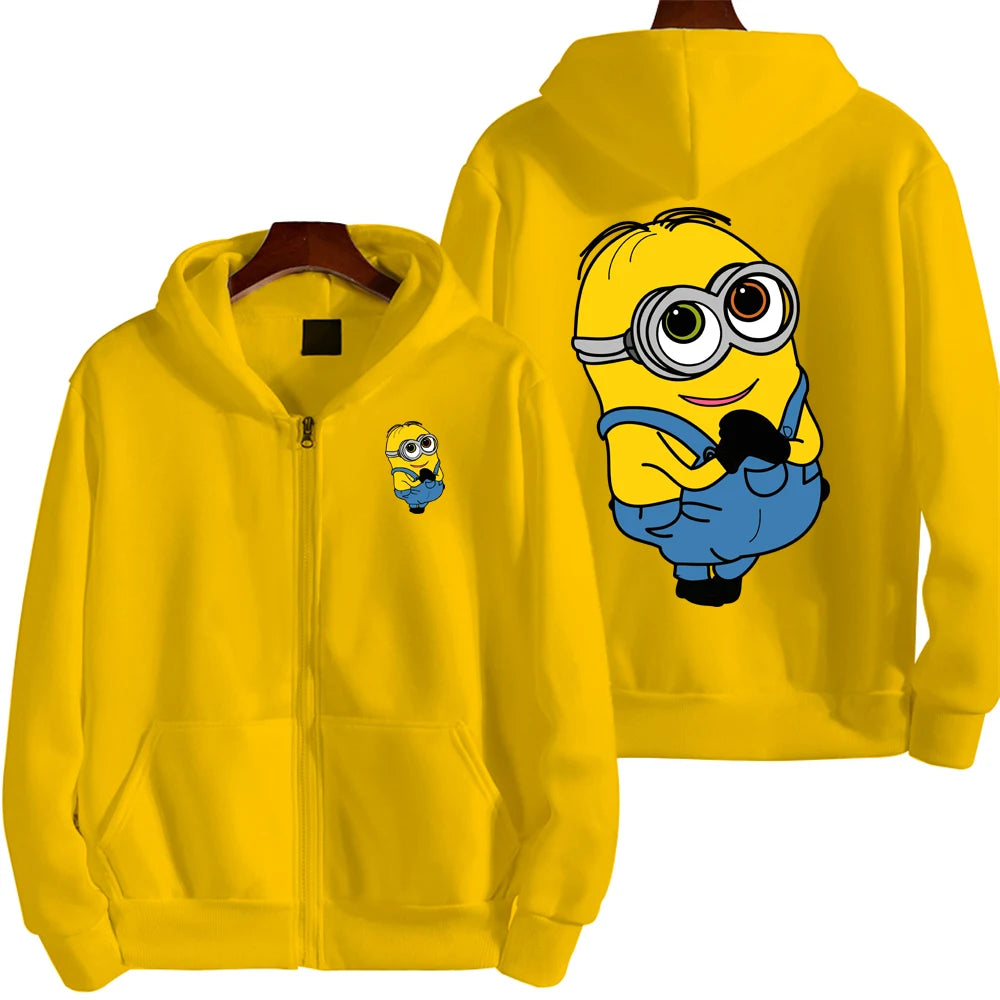 Minion Cartoon Zip-Up Hoodie