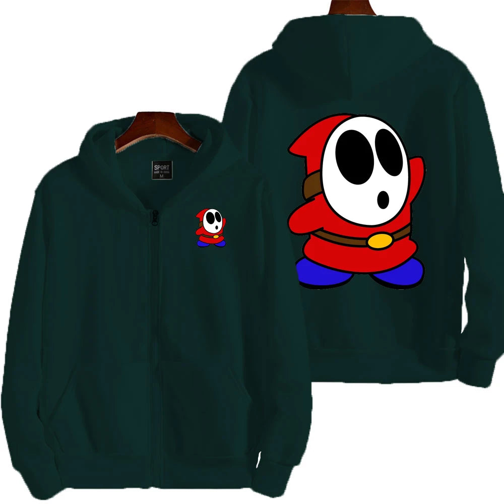 Super Mario Shy Guy Cartoon Zip-Up Hoodie