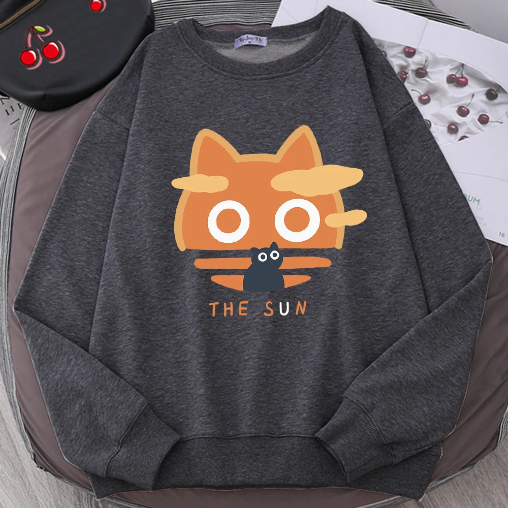 The Sun Orange Cat Sweatshirt