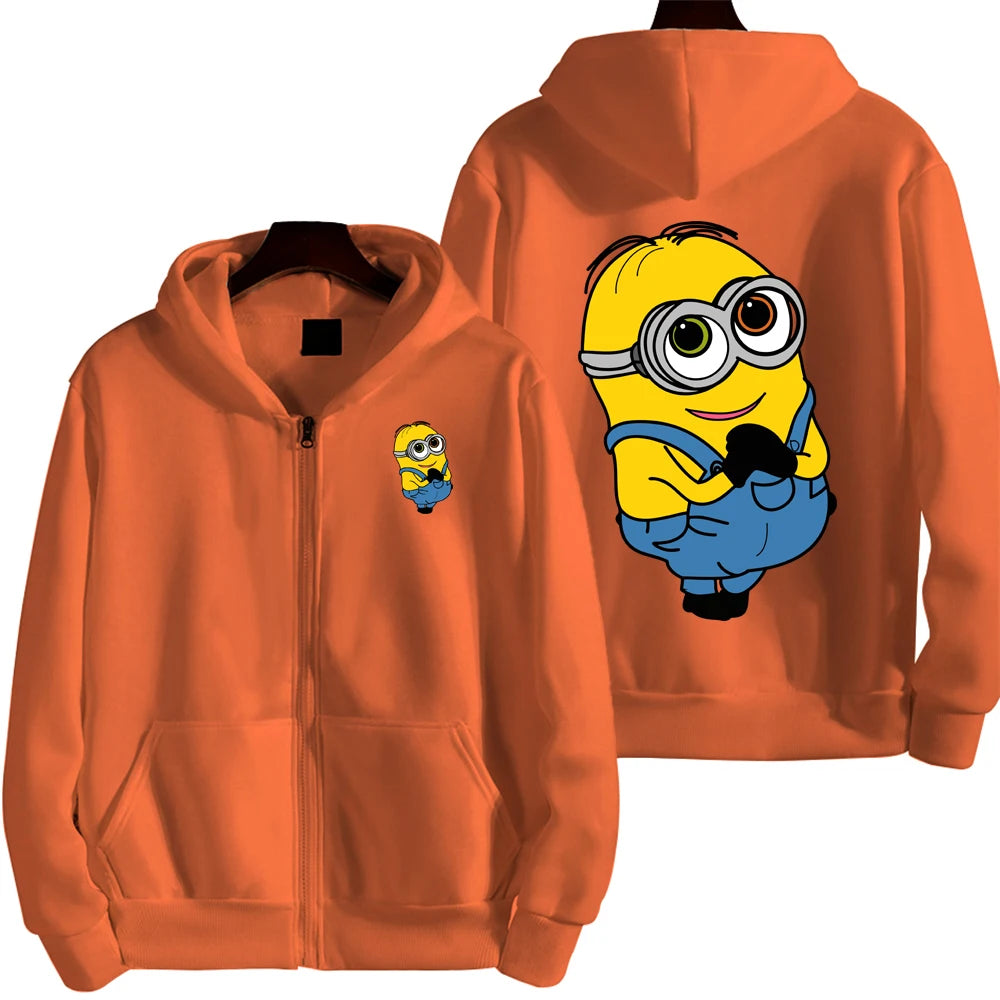 Minion Cartoon Zip-Up Hoodie