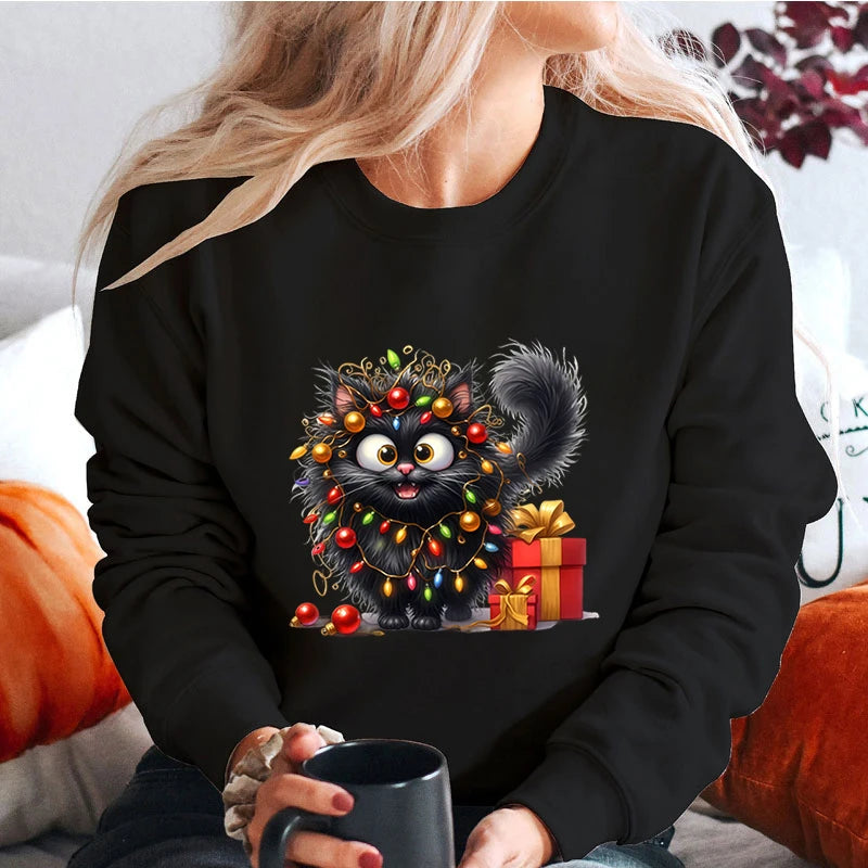 Fluffy Cat Christmas Sweatshirt