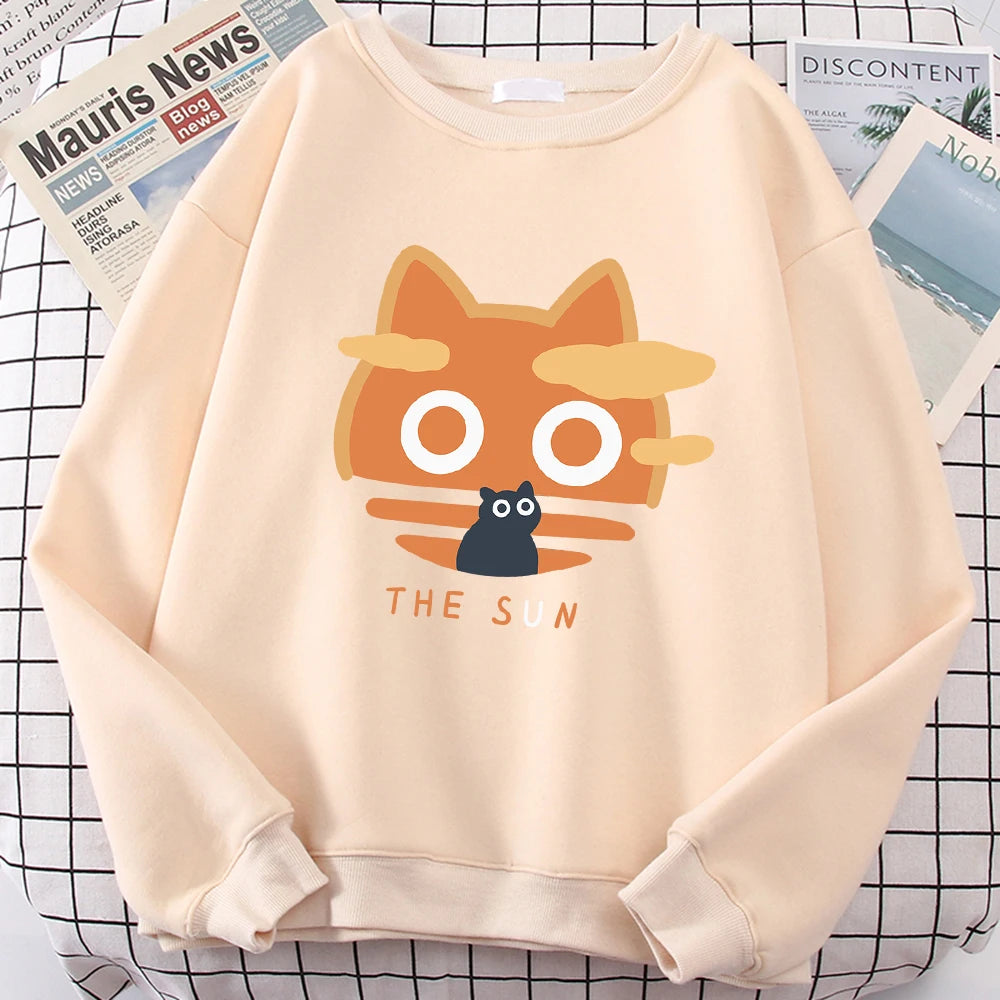 The Sun Orange Cat Sweatshirt