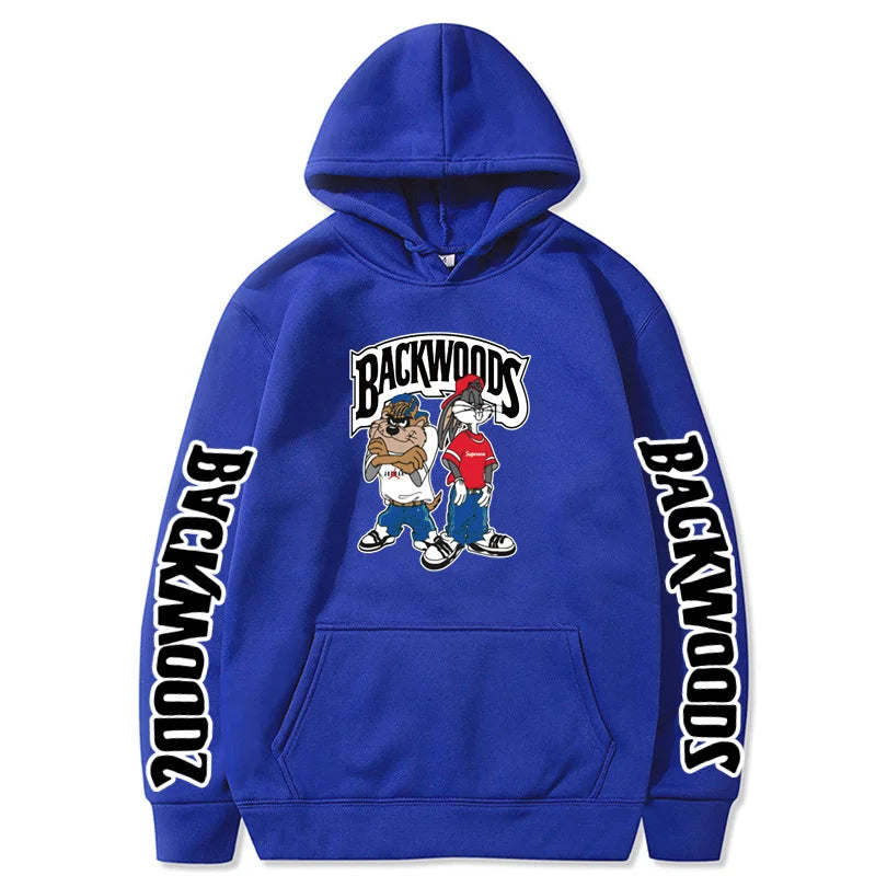 Backwoods Taz and Bugs Bunny Cartoon Hoodie