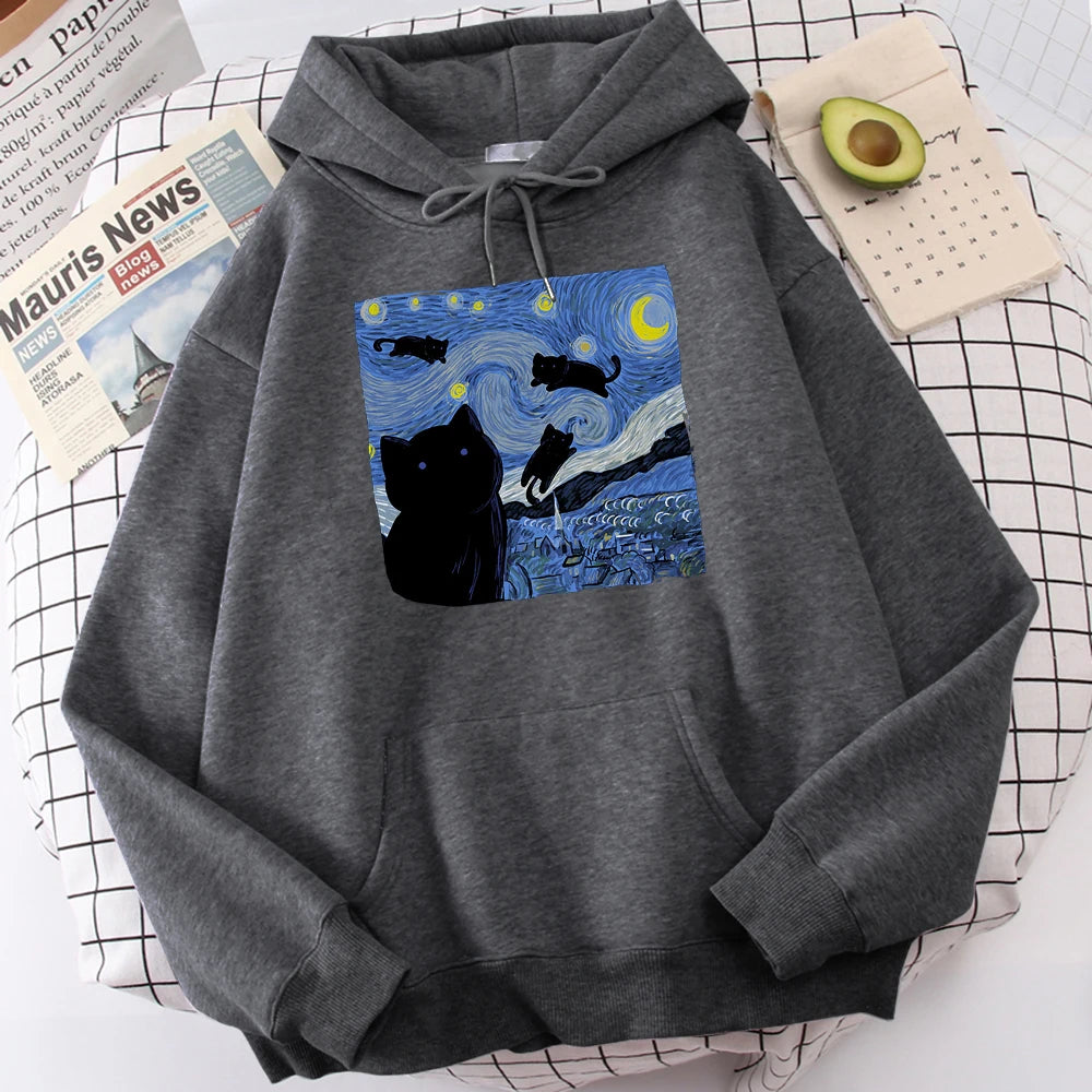 The Starry Cat Night Hoodie