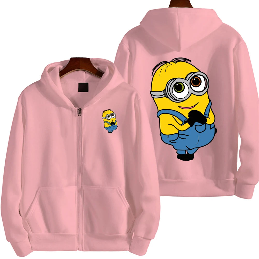 Minion Cartoon Zip-Up Hoodie