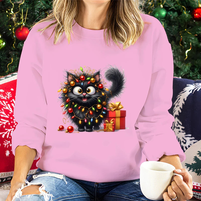 Fluffy Cat Christmas Sweatshirt