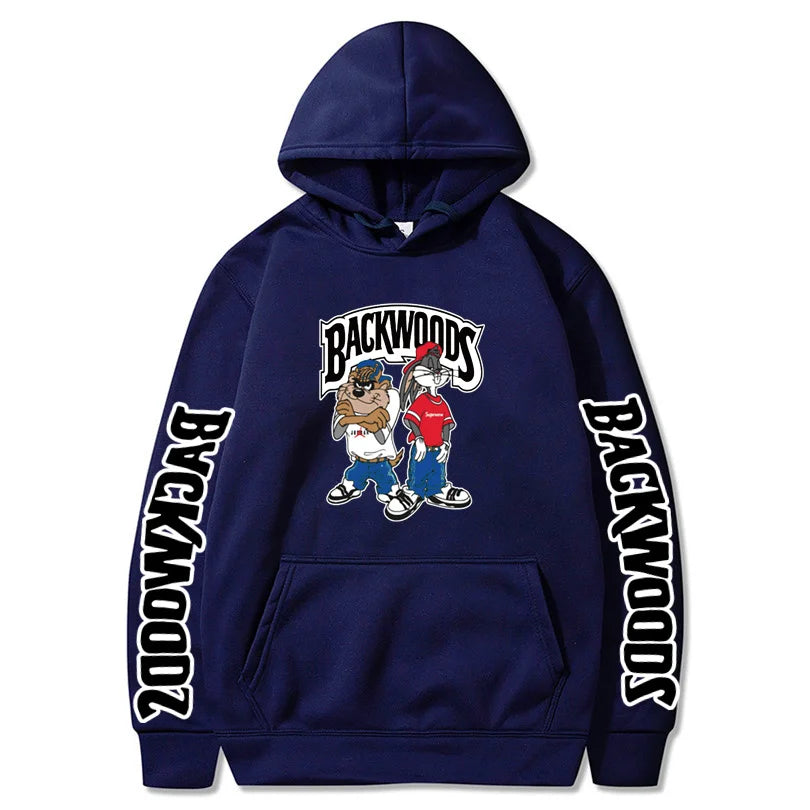 Backwoods Taz and Bugs Bunny Cartoon Hoodie