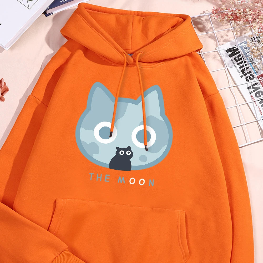 The Moon Blue Cat Hoodie