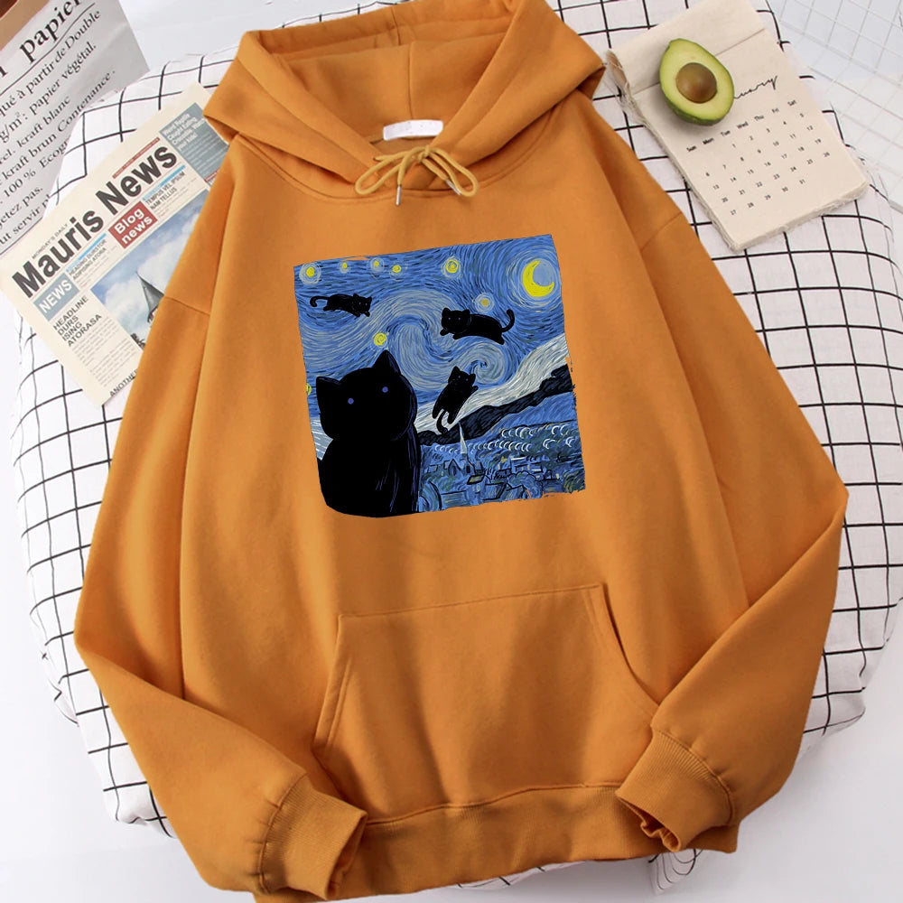 The Starry Cat Night Hoodie