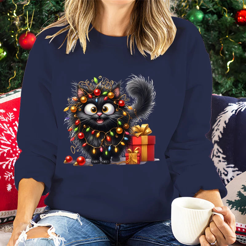 Fluffy Cat Christmas Sweatshirt