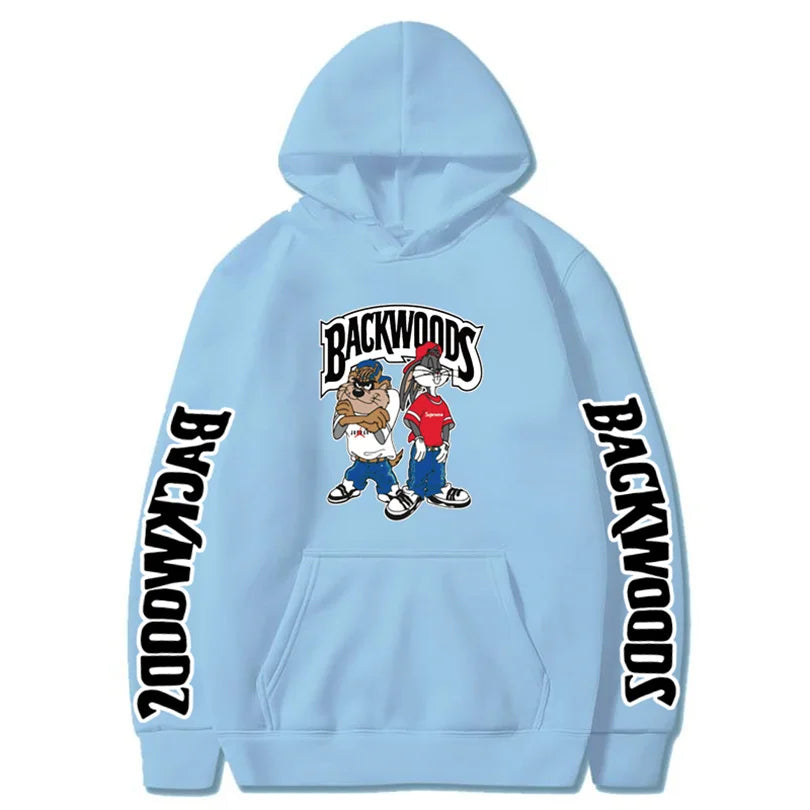 Backwoods Taz and Bugs Bunny Cartoon Hoodie