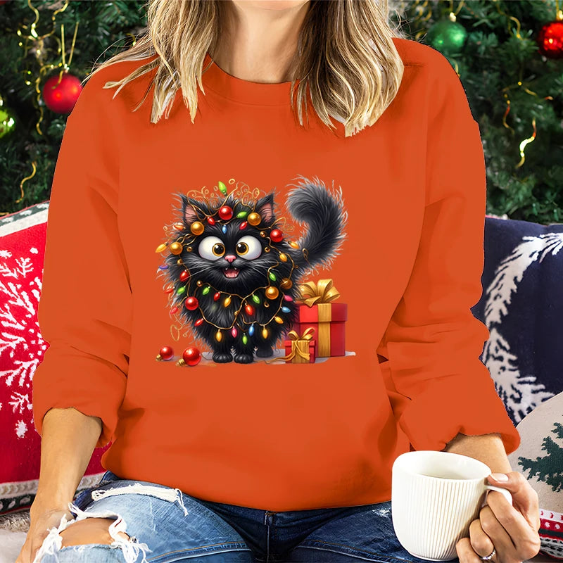 Fluffy Cat Christmas Sweatshirt