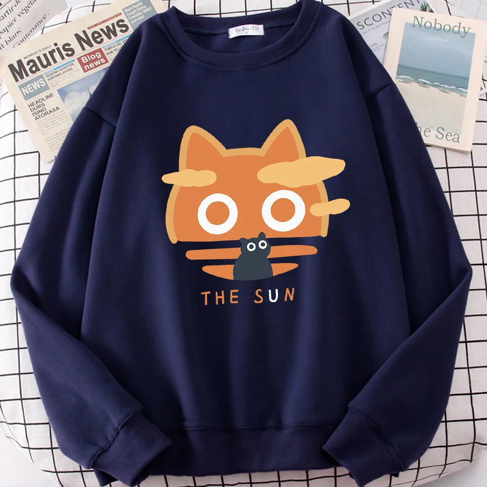 The Sun Orange Cat Sweatshirt