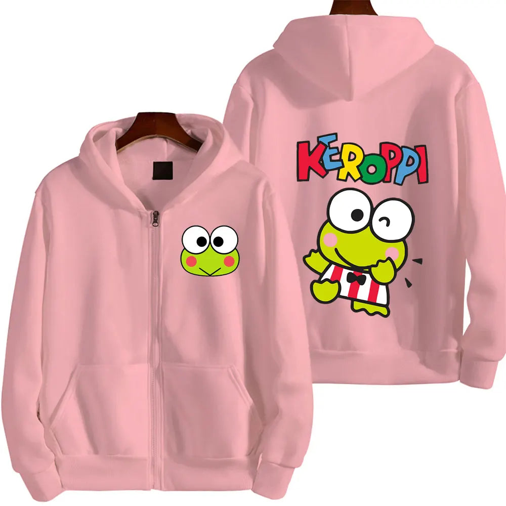 Keroppi Zip-Up Hoodie