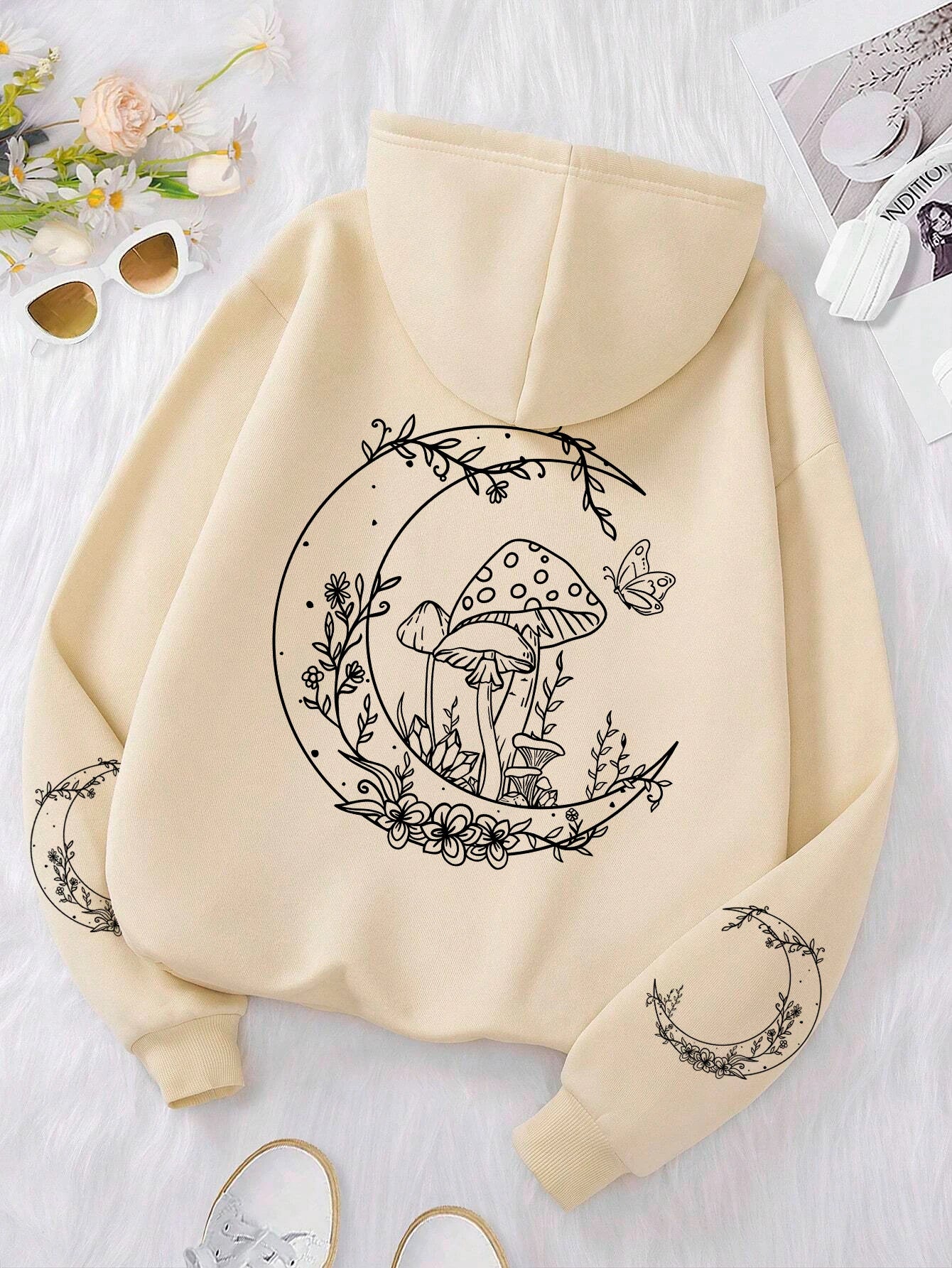 Mushrooms Grow On The Moon Hoodie