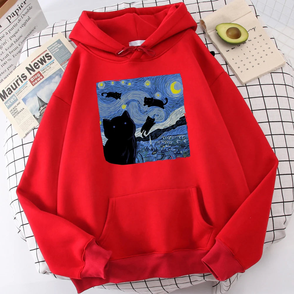 The Starry Cat Night Hoodie