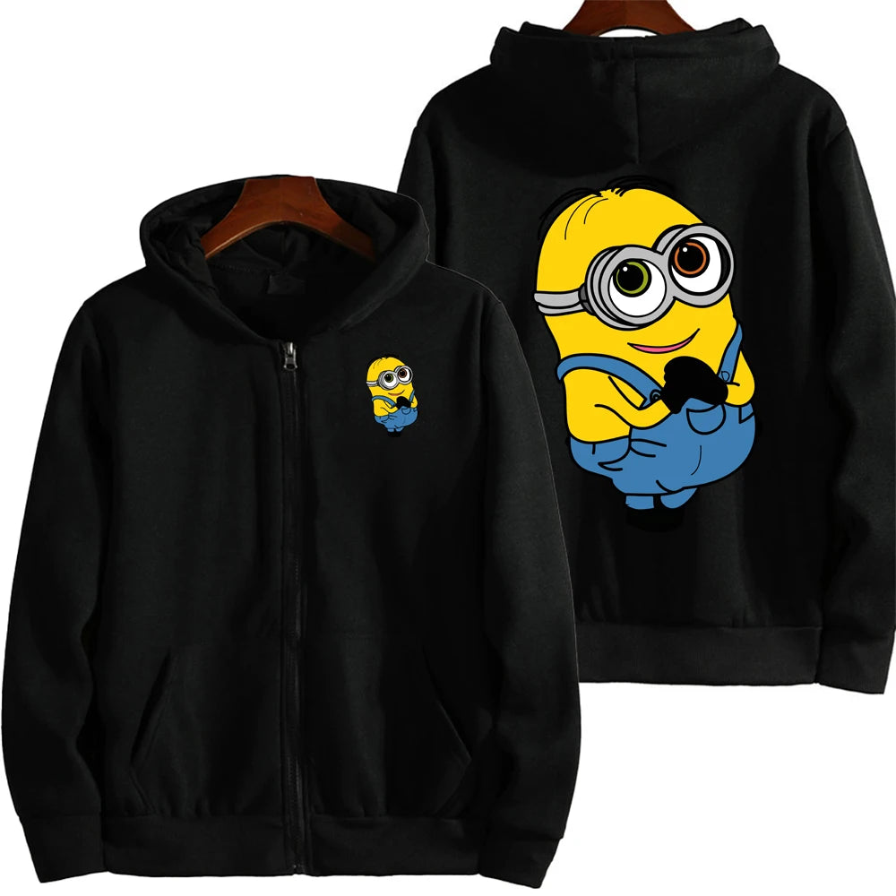 Minion Cartoon Zip-Up Hoodie