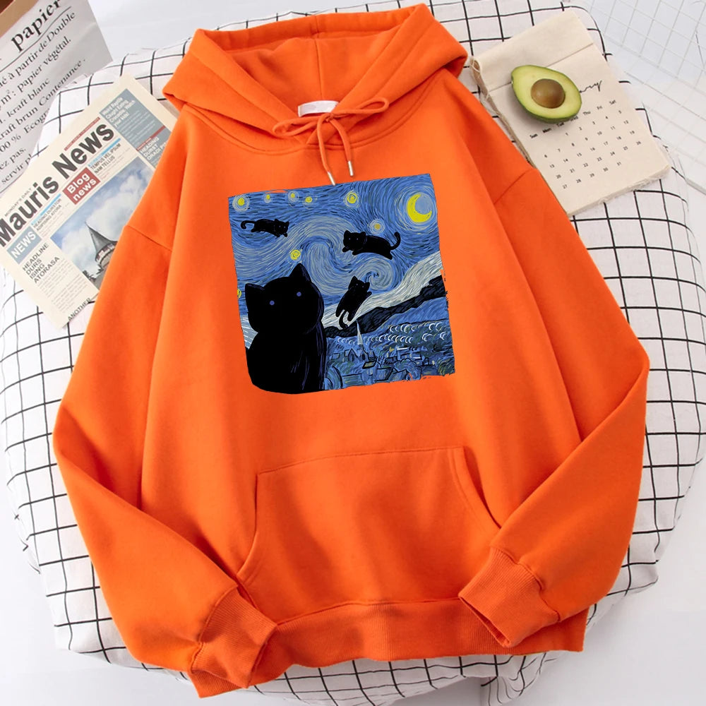 The Starry Cat Night Hoodie