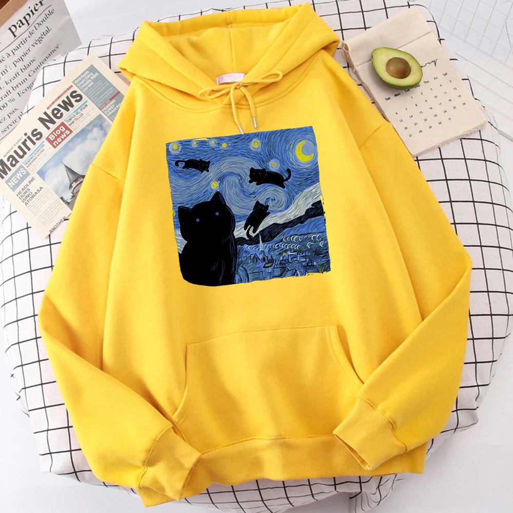 The Starry Cat Night Hoodie