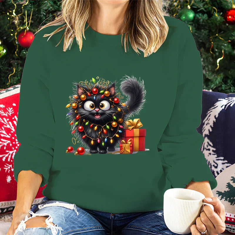 Fluffy Cat Christmas Sweatshirt