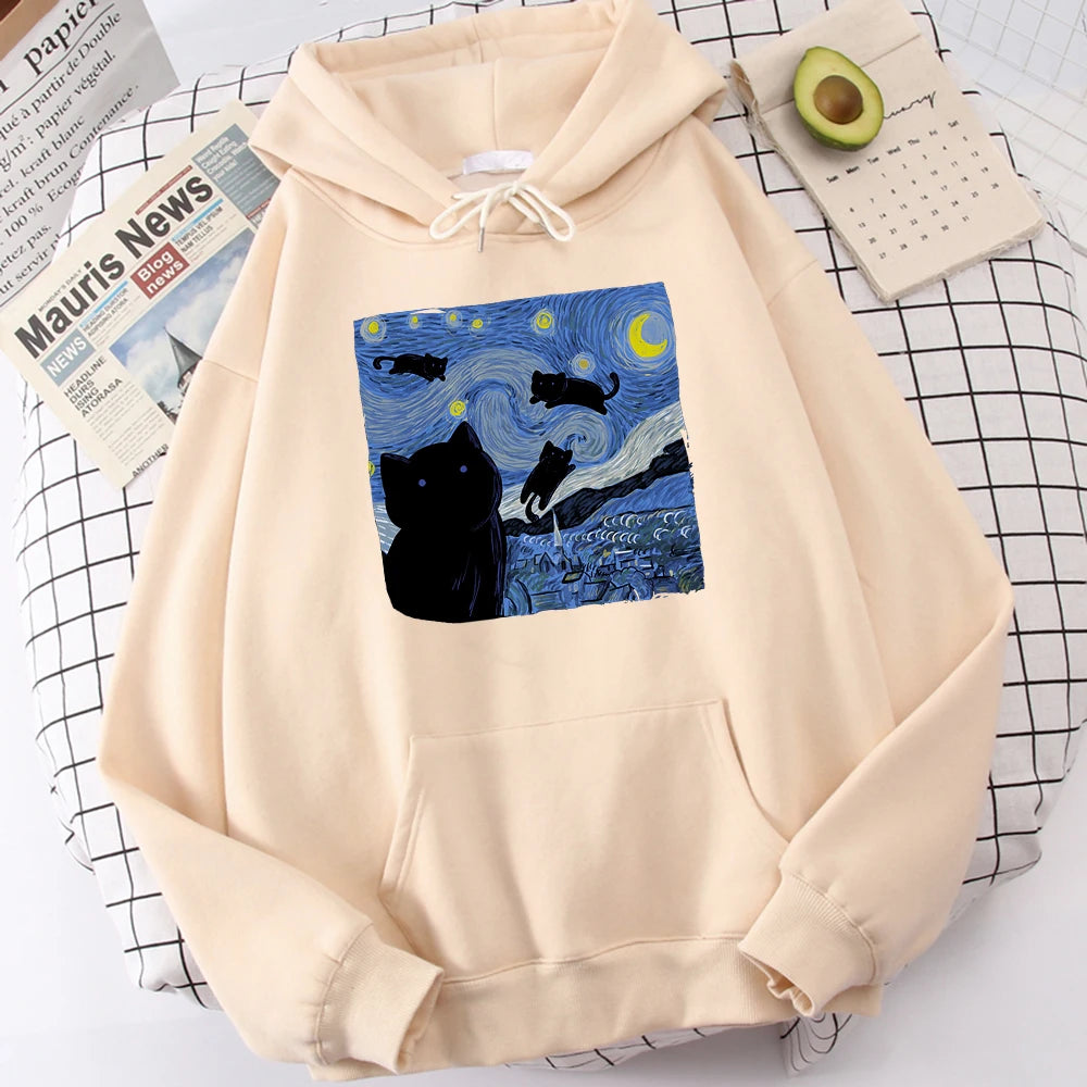 The Starry Cat Night Hoodie