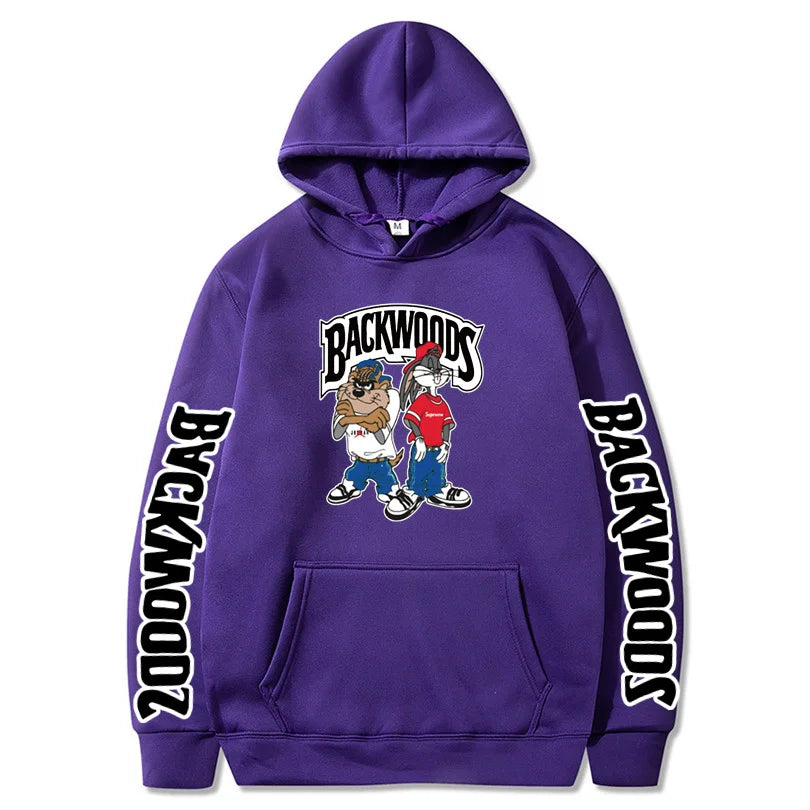 Backwoods Taz and Bugs Bunny Cartoon Hoodie