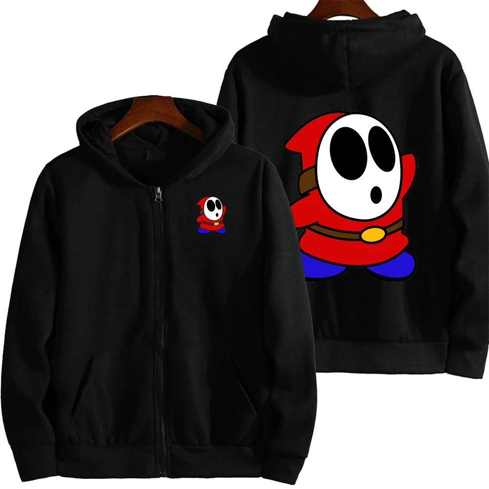 Super Mario Shy Guy Cartoon Zip-Up Hoodie