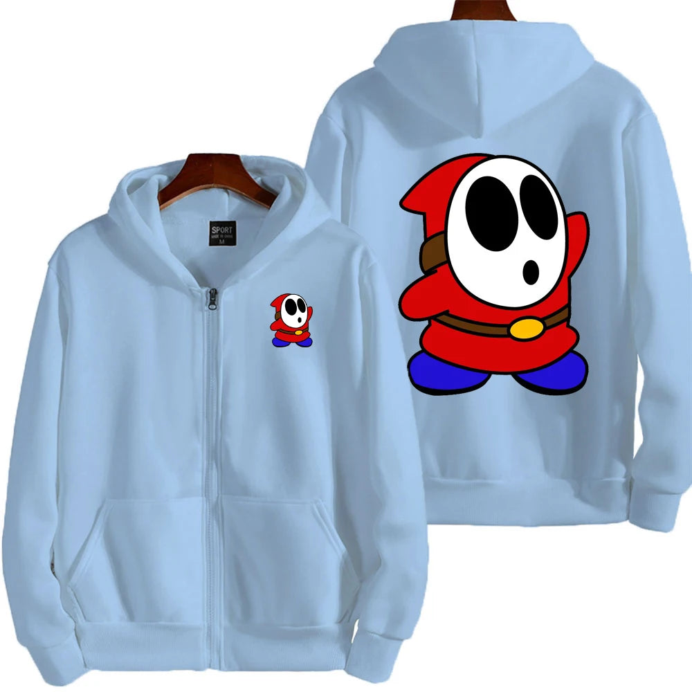 Super Mario Shy Guy Cartoon Zip-Up Hoodie