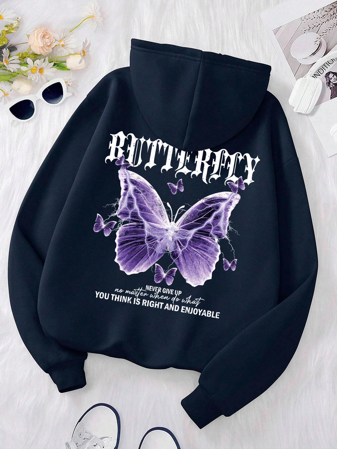 Purple Butterfly Hoodie