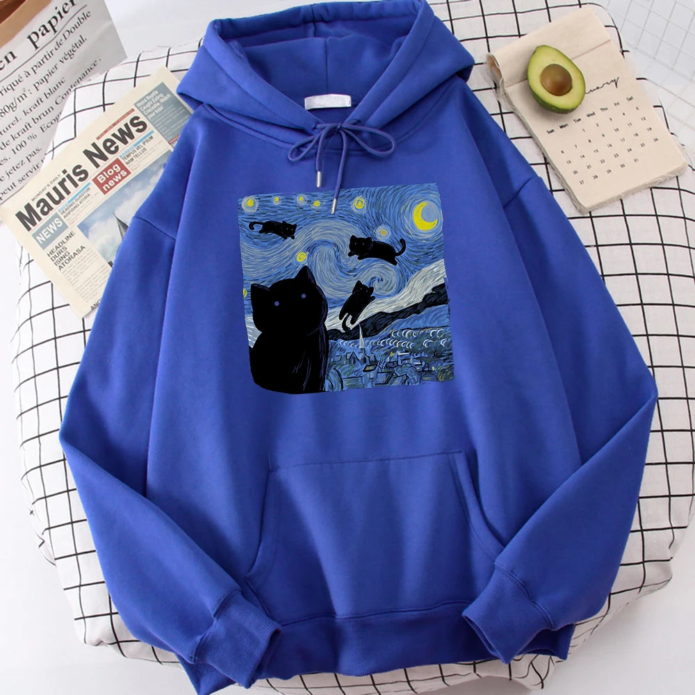 The Starry Cat Night Hoodie