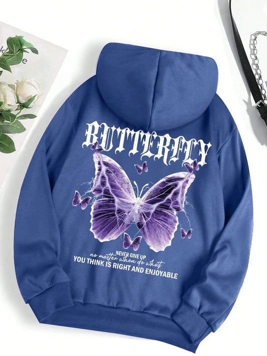 Purple Butterfly Hoodie