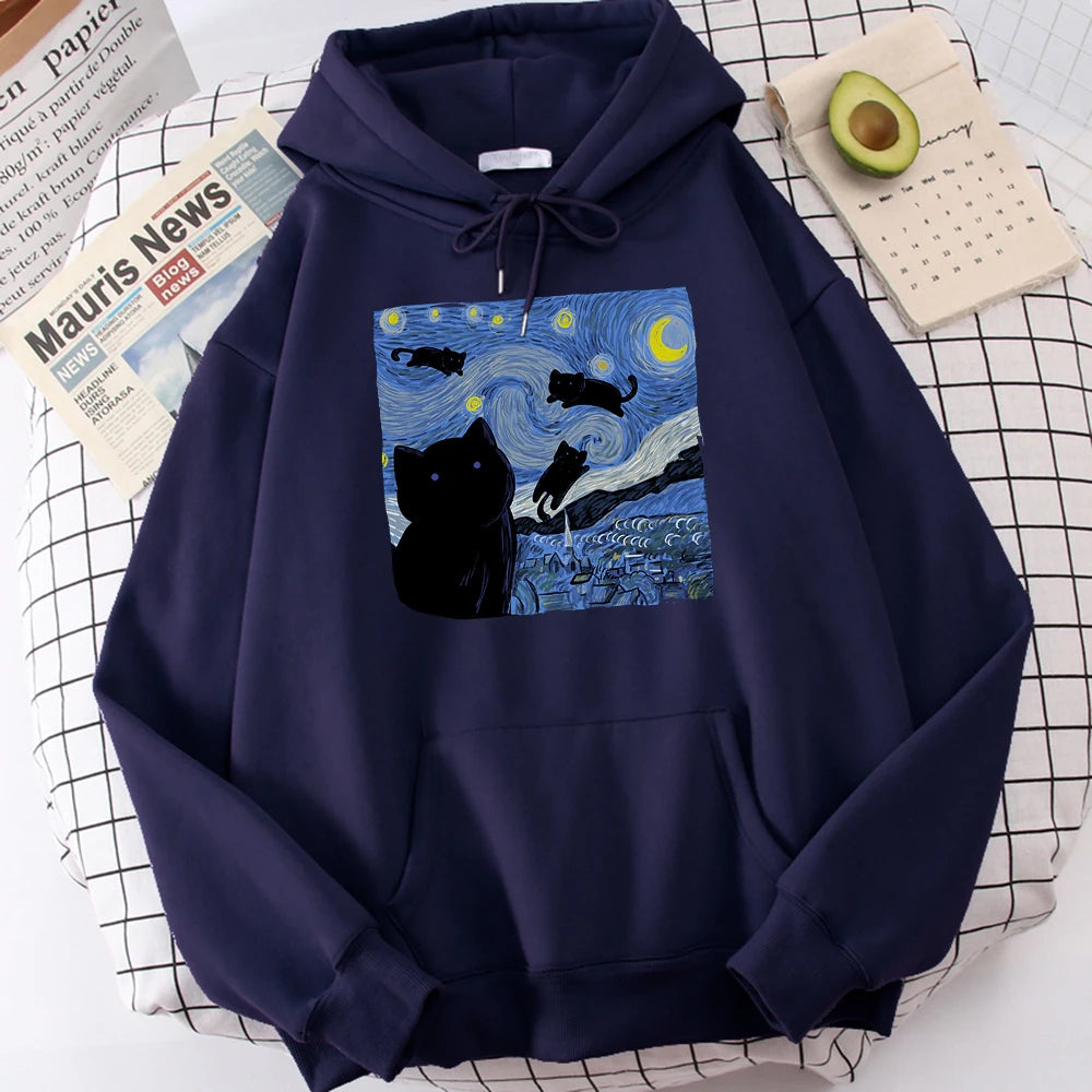 The Starry Cat Night Hoodie