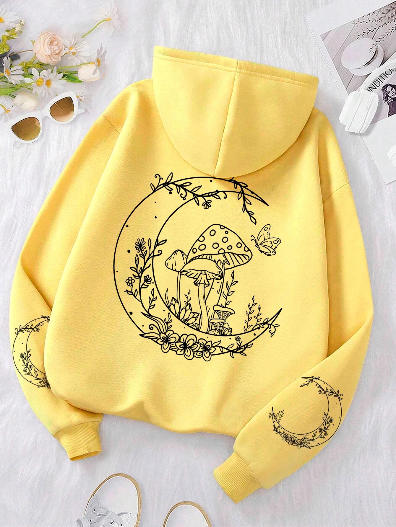 Mushrooms Grow On The Moon Hoodie