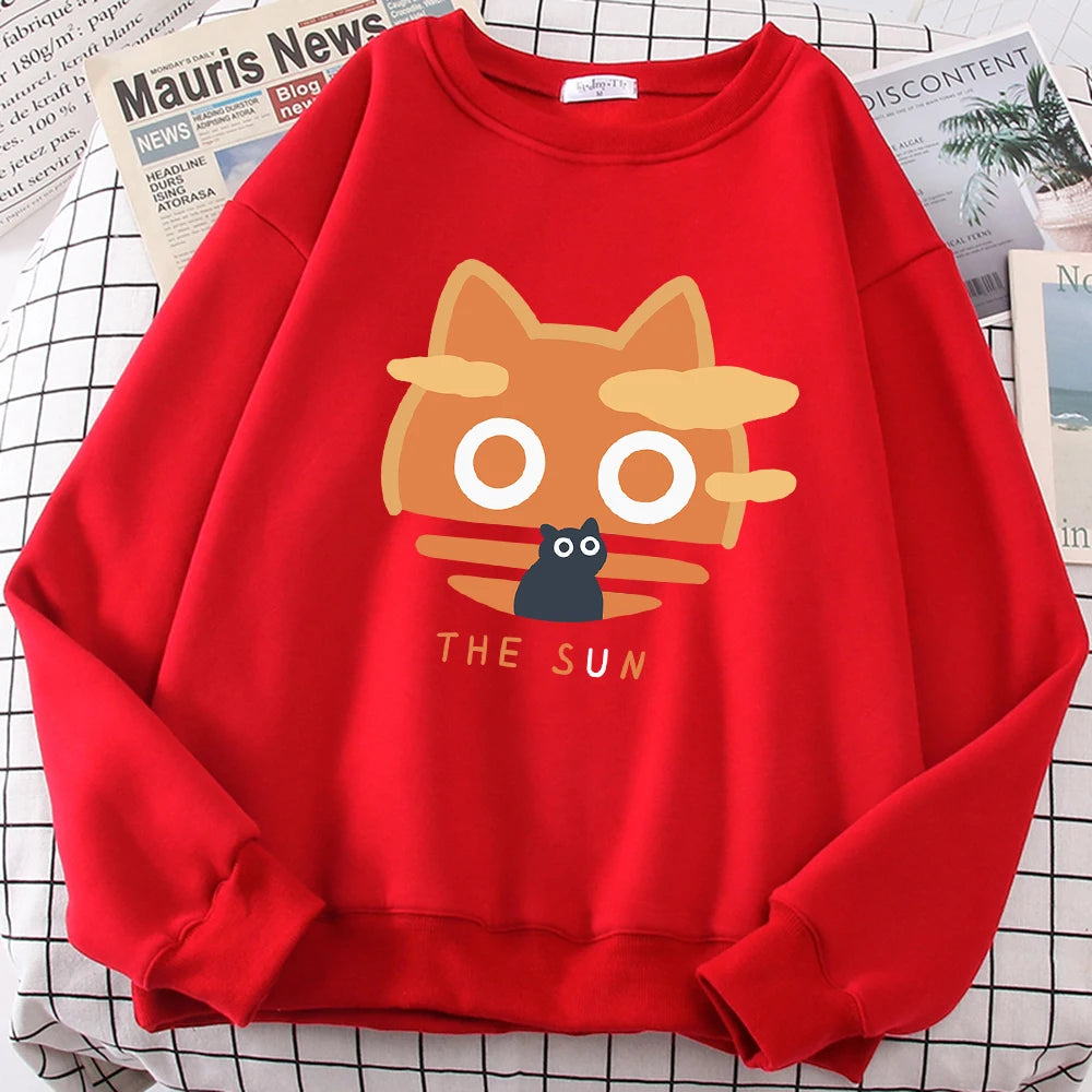 The Sun Orange Cat Sweatshirt