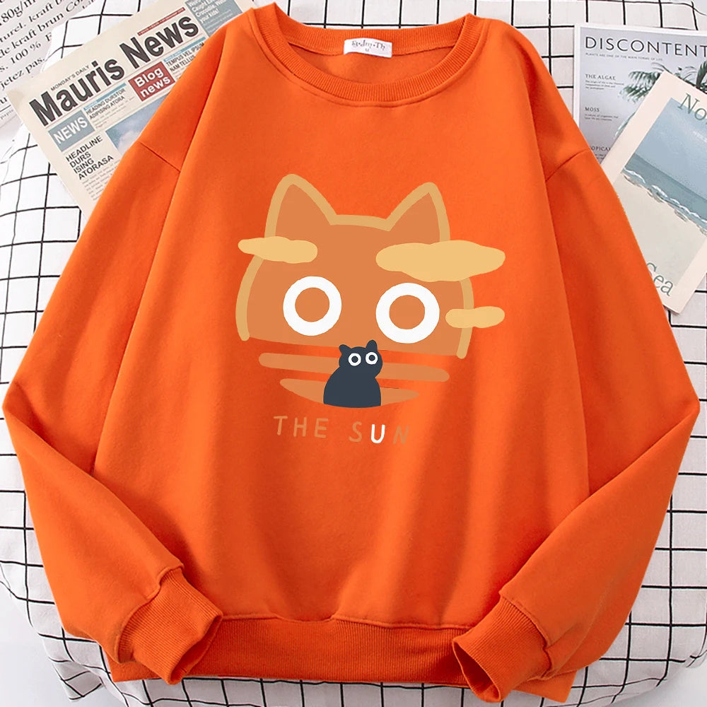 The Sun Orange Cat Sweatshirt